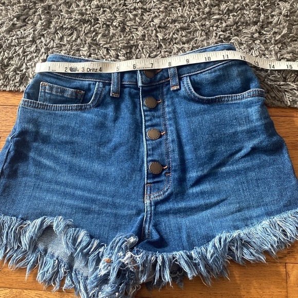MAJE Fringed High Waisted Denim Shorts Size EU 34 - Picture 10 of 13